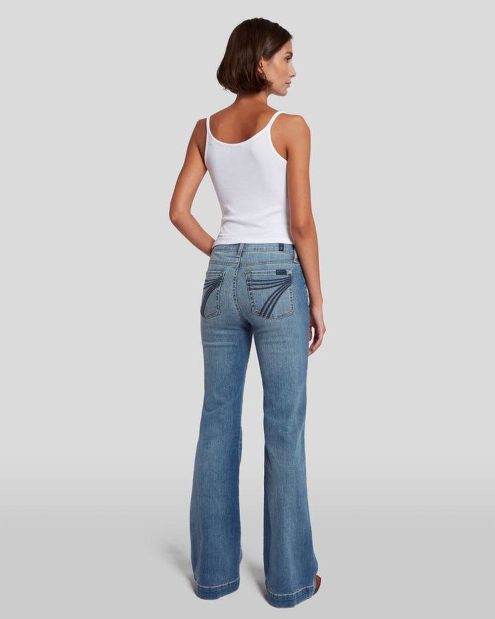 7 For All Mankind Dojo Tailorless Flare Jeans Blue Size 28